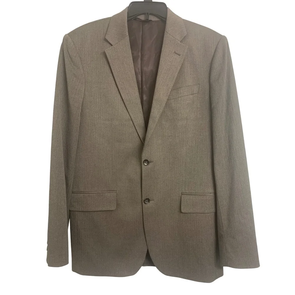 Banana Republic 42L Brown Chevron Herringbone Blazer Sport Coat Jacket